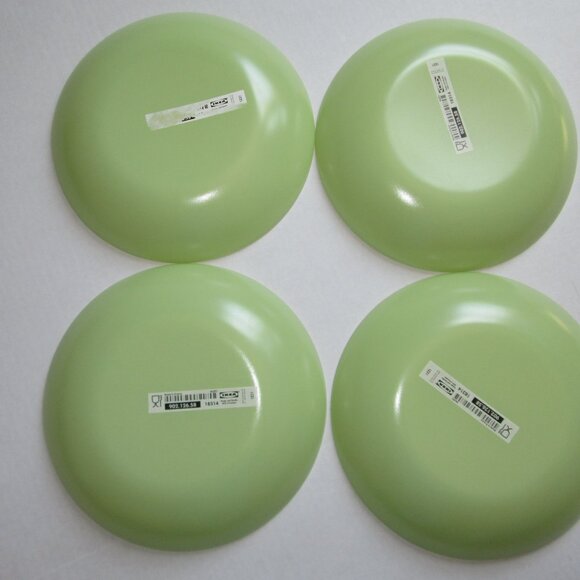 IKEA France made Tempered Green Glass 10" Dinner Plates Bowls Lightweight set 4 - Picture 10 of 12